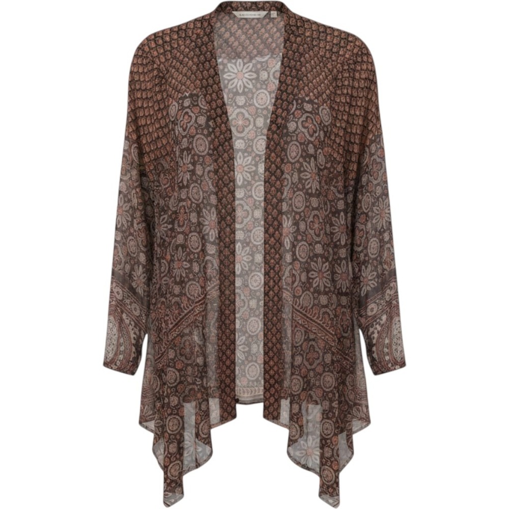 Soft Surroundings Kimono Cardigan Womens Large Brown Floral Boho Excellent 2EQ74